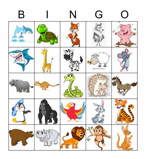 Zoo Bingo Game Printable